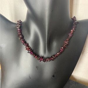 Authentic Garnet Chip Necklace 36"